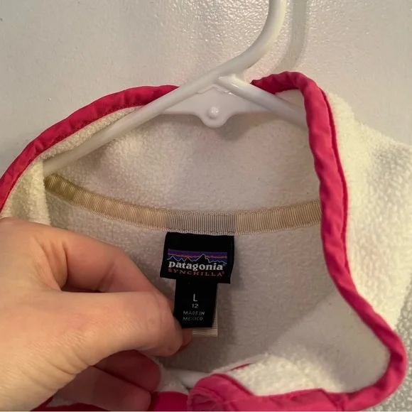 Patagonia Lightweight Synchilla Snap-T Pullover Pink Tan Colorblock Large 12